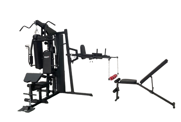3-Station Multi-Gym + Punching Bag and Free Bench