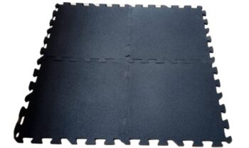 15mm Heavy Duty Interlocking Gym Rubber Floor tiles(Black)